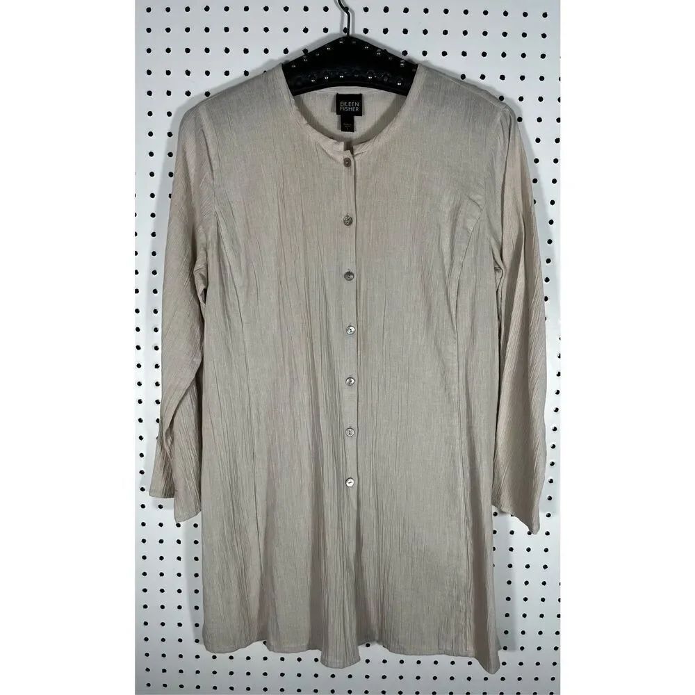 Eileen Fisher organic cotton button down blouse size S